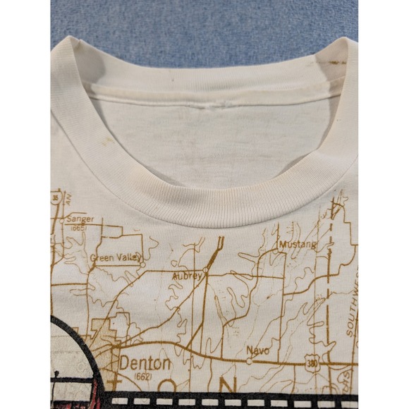 Vintage The Great Life Texas All Over Map Print T-Shirt Dallas Fort Worth Men L - Picture 3 of 8